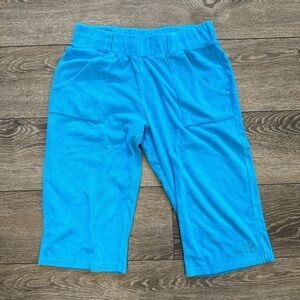 Aqua funky bright blue Terry cropped pants  SZ M beach lounge